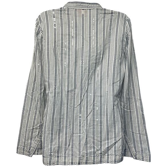 Tory Burch Stephanie Size 6 Beige Black Clear Sequin Tunic Top V-Neck Blouse - Picture 4 of 8